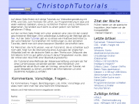 Screenshot des Blogs ChristophTutorials – Tutorialseite und IT-Blog