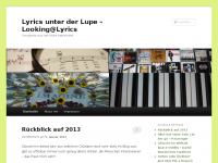 Screenshot des Blogs Lyrics unter der Lupe