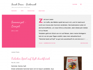 Screenshot des Blogs Sarahs Bücherwelt
