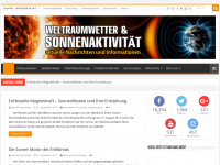 Screenshot des Blogs Sonnen-Sturm.info – Weltraumwetter und Sonnenaktivität