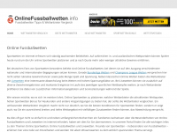 Screenshot des Blogs Mit dem Fußballwetten Blog immer die neusten Ergebnisse wisseen