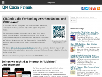 Screenshot des Blogs QRCodeFreak