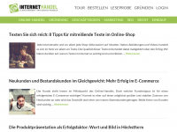 Screenshot des Blogs Internethandel-Blog