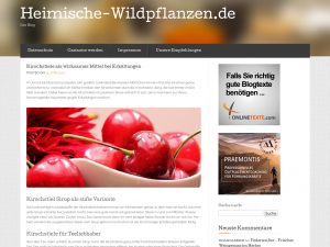 Screenshot des Blogs Heimische Wildpflanzen – Das Blog