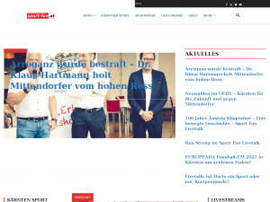 Screenshot des Blogs Sport Fan