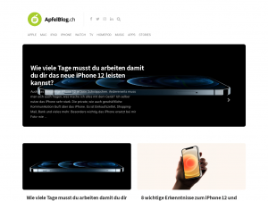 Screenshot des Blogs ApfelBlog