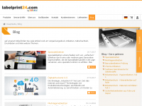 Screenshot des Blogs Etiketten drucken mit Labelprint24