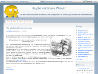 Screenshot des Blogs Ralphs nutzloses Wissen