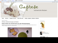 Screenshot des Blogs Caprese – kulinarische Notizen