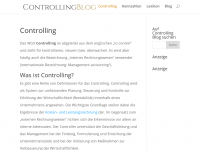 Screenshot des Blogs Controlling Blog