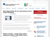 Screenshot des Blogs Online Marketing, SEO, Social Media und Co.