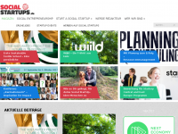 Screenshot des Blogs social-startups.de – Social Entrepreneurship und nachhaltig innovative Geschäftsideen