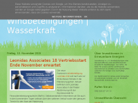 Screenshot des Blogs Umweltfonds und Neue Energien