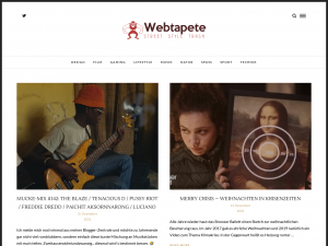 Screenshot des Blogs Webtapete – vertickt die Knete