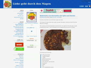 Screenshot des Blogs Liebe geht durch den Magen