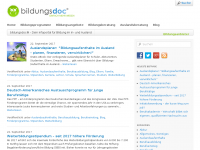 Screenshot des Blogs bildungsdoc – Bildung im In- und Ausland, inkl. Finanzierung mit Förderung