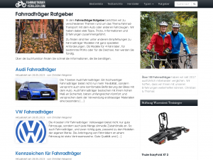 Screenshot des Blogs A 1 Fahrradträger Vergleich