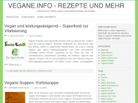 Screenshot des Blogs Vegane Lebensmittel