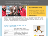 Screenshot des Blogs mobil am Bau