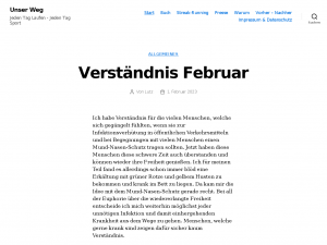Screenshot des Blogs Unser Weg mit Abnehmen und Sport zum Wohlfühlen