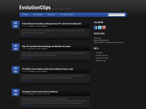 Screenshot des Blogs EvolutionClips – ETS PLAYS, TUTORIALS UND MEHR…