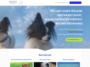 Screenshot des Blogs Welpenerziehung einfach und gewaltfrei