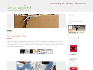 Screenshot des Blogs Brautansicht