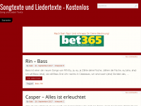 Screenshot des Blogs Songtexte und Liedertexte