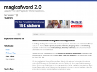 Screenshot des Blogs Magicofword – Blog