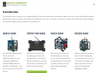 Screenshot des Blogs Baustellenradios – Informationen über Radios von Perfect Pro, Makita, Metabo und Bosch