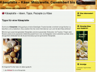 Screenshot des Blogs Käseplatte Alles Rund Um Den Käse