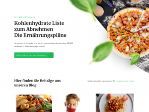 Screenshot des Blogs Kohlenhydrate-Liste