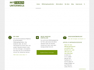Screenshot des Blogs Mit Tieren Unterwegs