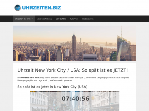 Screenshot des Blogs Uhrzeiten der Welt