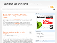 Screenshot des Blogs Sommer-Schuhe – Trends rund um das Thema Schuhe, T-Shirts, Mode, …
