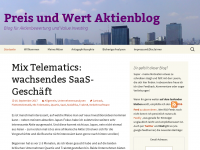 Screenshot des Blogs Preis und Wert Aktienblog