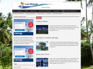 Screenshot des Blogs Lastminute Reisen & Urlaub