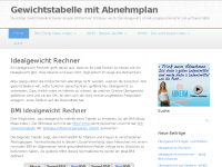 Screenshot des Blogs Gewichtstabelle mit Abnehmplan