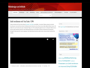 Screenshot des Blogs Webdesign und Infotek