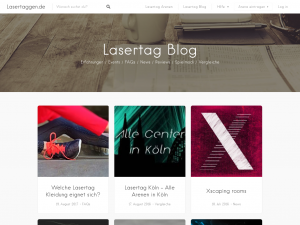 Screenshot des Blogs Lasertag Center, Events, Reviews und News mit Lasertaggen