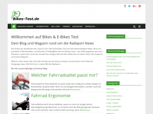 Screenshot des Blogs Bikes vorgestellt …mein Webblog
