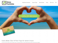 Screenshot des Blogs Reise Packliste