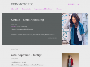 Screenshot des Blogs Feinmotorik