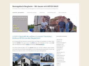 Screenshot des Blogs Bautagebuch Bergheim – Wir bauen mit ARTOS HAUS unser Traumhaus