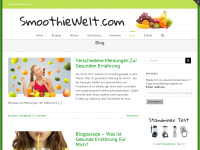 Screenshot des Blogs SmoothieWelt.com – Blog über Smoothies und Gesundheit