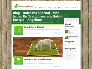 Screenshot des Blogs Holzhaus Südtirol