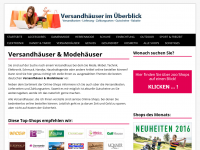 Screenshot des Blogs Alle Versandhäuser und die besten Online-Shops