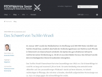 Screenshot des Blogs Fechtwaffen Blog