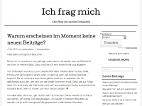 Screenshot des Blogs Ich frag mich
