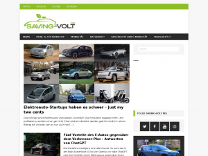 Screenshot des Blogs Saving-Volt – News rund um Elektromobilität und Energie